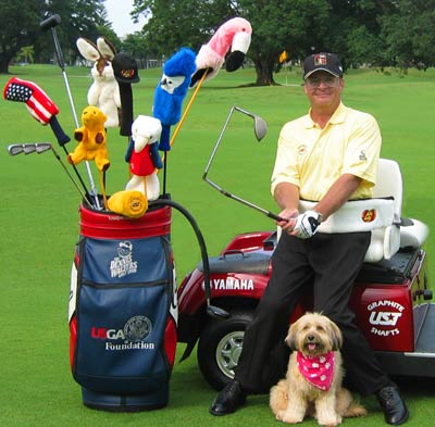 Dennis Walters with golf clubs