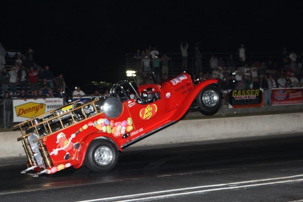 stagecoach wheelie on racetrack