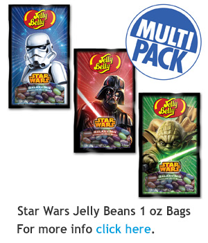 The Force is strong with Jelly Belly. Star Wars 1 oz bags come filled with a sparkling Galaxy Mix of jelly beans.