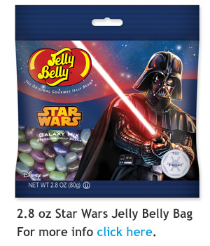 The Force is strong with Jelly Belly. Star Wars 2.8 oz bags come filled with a sparkling Galaxy Mix of jelly beans.